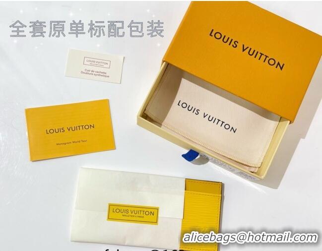 Well Crafted Louis Vuitton Card Holder Wallet in Yellow Epi Leather M81065 2022