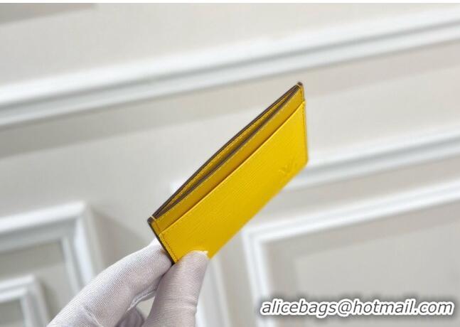 Well Crafted Louis Vuitton Card Holder Wallet in Yellow Epi Leather M81065 2022