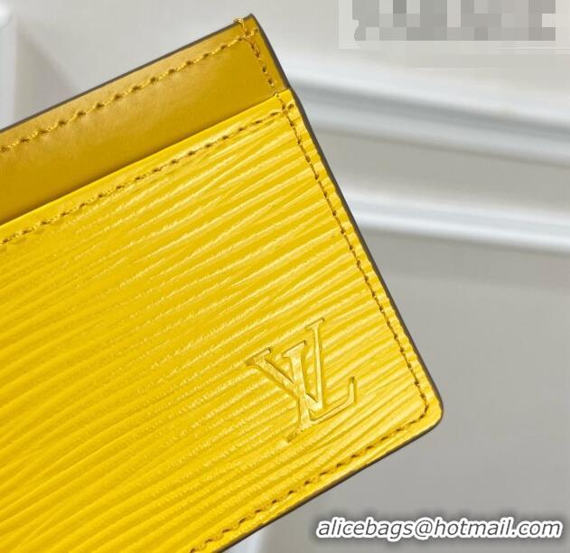 Well Crafted Louis Vuitton Card Holder Wallet in Yellow Epi Leather M81065 2022