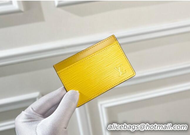 Well Crafted Louis Vuitton Card Holder Wallet in Yellow Epi Leather M81065 2022