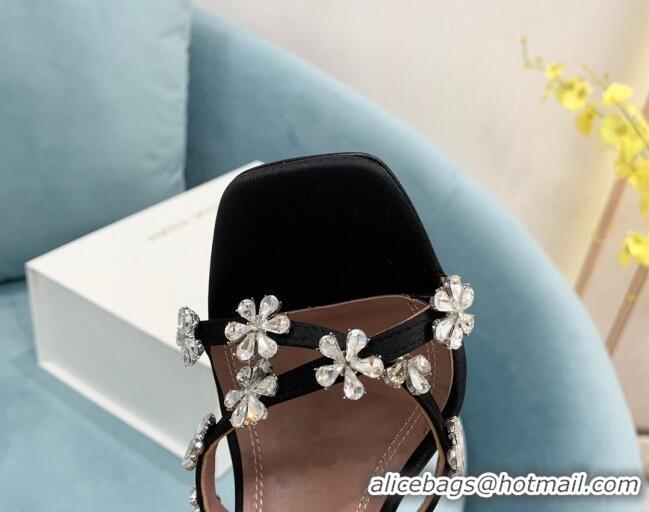 Best Product Amina Muaddi Lily Silk High Heel Slide Sandals 9.5cm Black 2082418