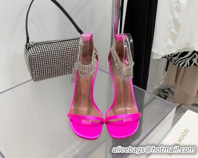 Most Popular Amina Muaddi Giorgia Silk Crystal Strap Sandals 10.5cm Dark Pink 082715