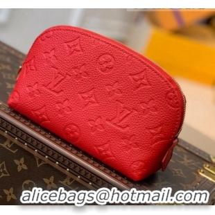 Top Grade Louis Vuitton Cosmetic Pouch PM in Monogram Leather M69414 Scarlet Red 2021