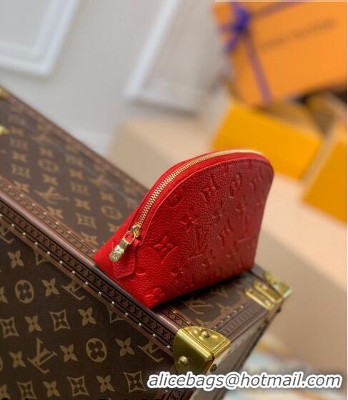 Top Grade Louis Vuitton Cosmetic Pouch PM in Monogram Leather M69414 Scarlet Red 2021