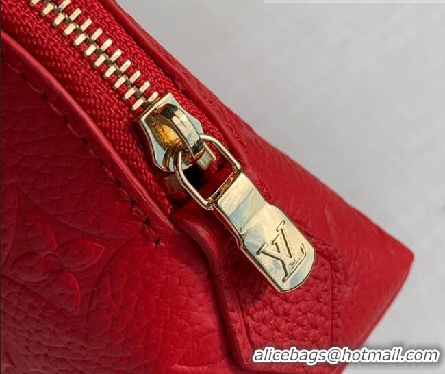 Top Grade Louis Vuitton Cosmetic Pouch PM in Monogram Leather M69414 Scarlet Red 2021