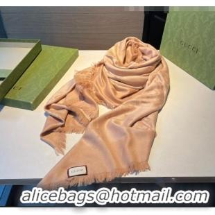 Promotional Grade Gucci GG Shawl Scarf 140x140 G91593 Apricot 2022