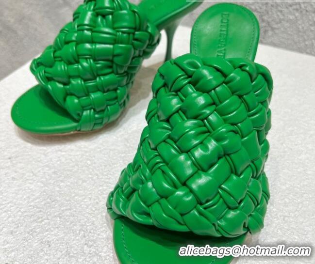 Luxury Bottega Veneta Dot Wave High Heel Slide Sandals 9.5cm Grass Green 080826