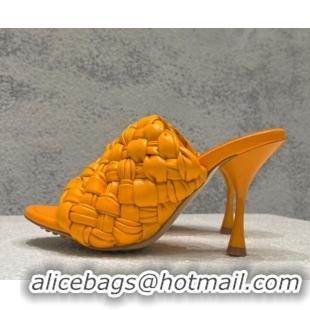 Stylish Bottega Veneta Dot Wave High Heel Slide Sandals 9.5cm Orange 080827