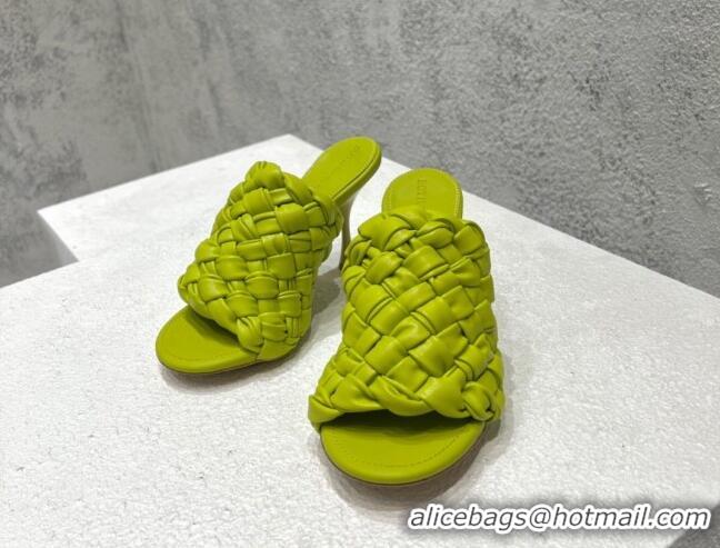 Pretty Style Bottega Veneta Dot Wave High Heel Slide Sandals 9.5cm Kiwi Green 080828