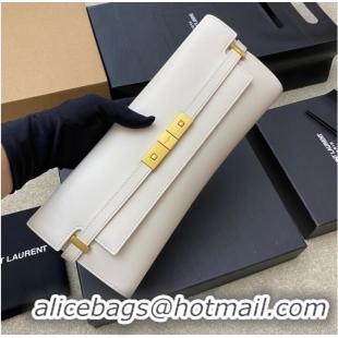 Buy Cheap SAINT LAURENT MANHATTAN CLUTCH IN BOX SAINT LAURENT LEATHER 695949 WHITE