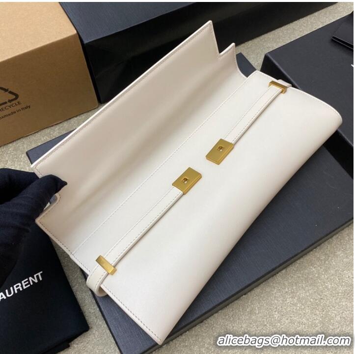 Buy Cheap SAINT LAURENT MANHATTAN CLUTCH IN BOX SAINT LAURENT LEATHER 695949 WHITE