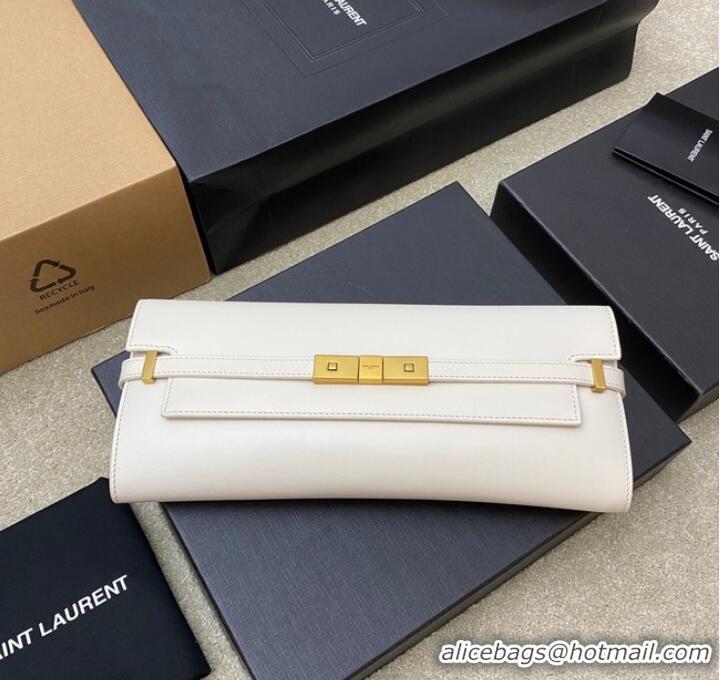 Buy Cheap SAINT LAURENT MANHATTAN CLUTCH IN BOX SAINT LAURENT LEATHER 695949 WHITE