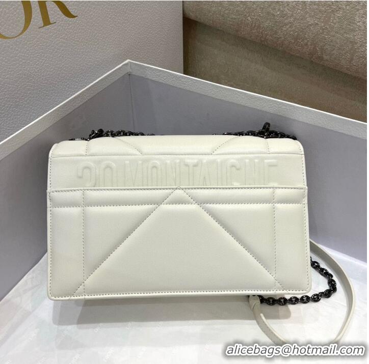 Best Price DIOR 30 MONTAIGNE POUCH WITH SHOULDER STRAP AND HANDLE S32698 WHITE