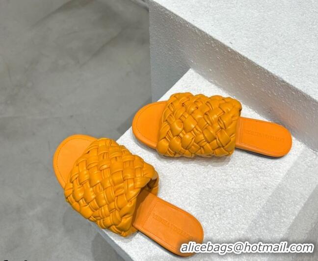 Stylish Bottega Veneta Dot Wave Flat Slide Sandals Orange 080833