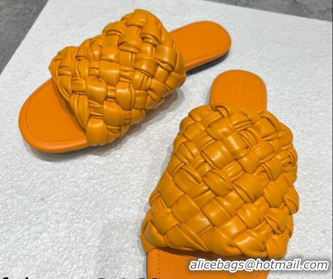 Stylish Bottega Veneta Dot Wave Flat Slide Sandals Orange 080833