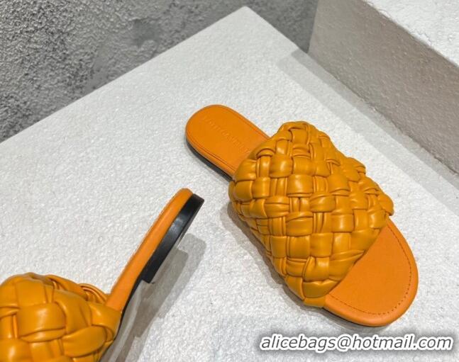 Stylish Bottega Veneta Dot Wave Flat Slide Sandals Orange 080833