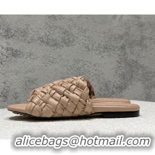 Duplicate Bottega Veneta Dot Wave Flat Slide Sandals Nude 080835