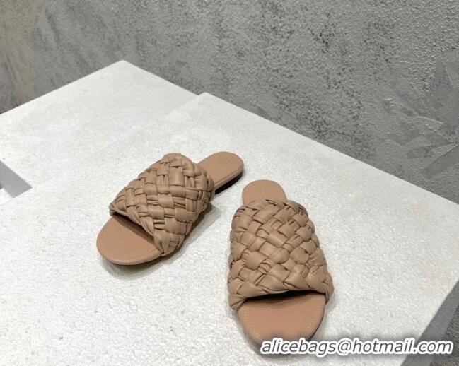 Duplicate Bottega Veneta Dot Wave Flat Slide Sandals Nude 080835