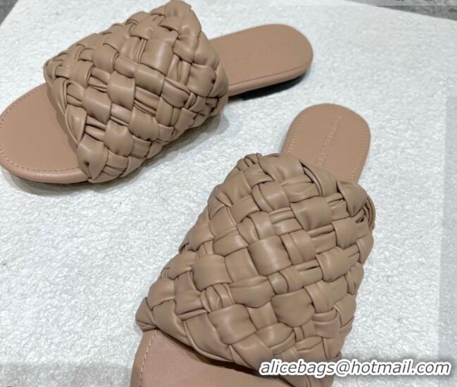 Duplicate Bottega Veneta Dot Wave Flat Slide Sandals Nude 080835