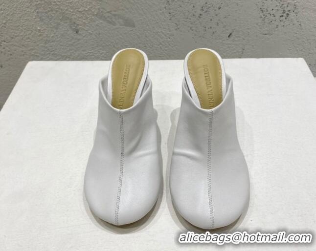 Low Cost Bottega Veneta Lambskin High Heel Mules 9.5cm White 080843