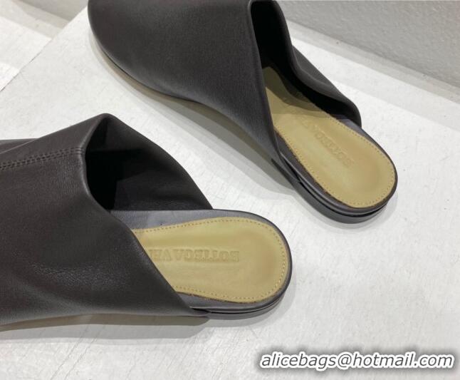 Good Quality Bottega Veneta Lambskin Flat Mules Brown 2022 080849