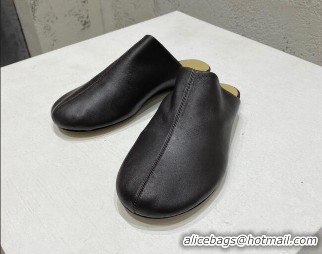 Good Quality Bottega Veneta Lambskin Flat Mules Brown 2022 080849