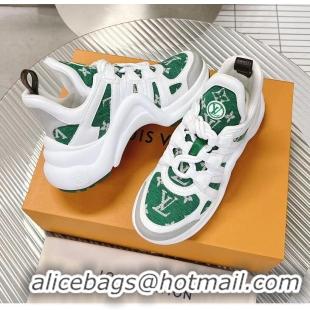 ​New Design Louis Vuitton LV Archlight Fabric Sneakers with Colorful Lace 071917 Green