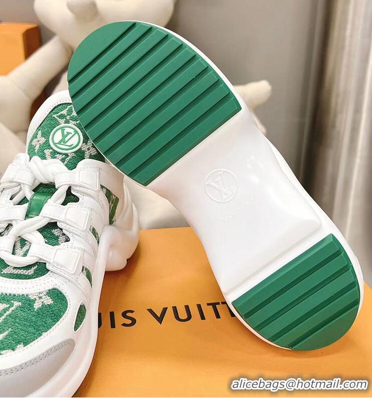 ​New Design Louis Vuitton LV Archlight Fabric Sneakers with Colorful Lace 071917 Green