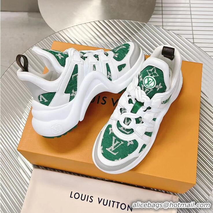 ​New Design Louis Vuitton LV Archlight Fabric Sneakers with Colorful Lace 071917 Green