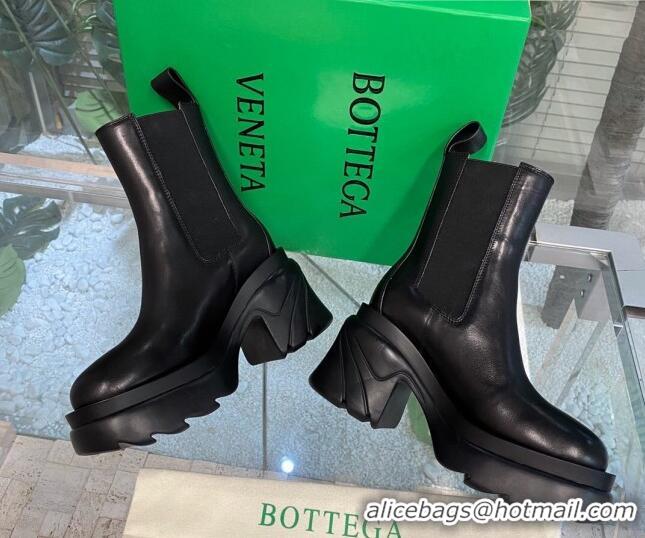 Most Popular Bottega Veneta Flash Calf Leather Short Chelsea Boots 9.5cm All Black 692357