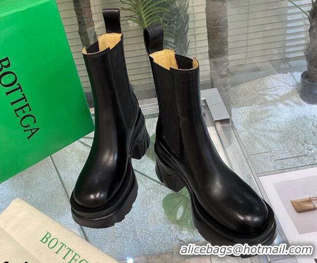 Most Popular Bottega Veneta Flash Calf Leather Short Chelsea Boots 9.5cm All Black 692357