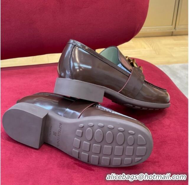 Classic Hot Bottega Veneta Monsieur Calf Leather Loafers Brown 081216