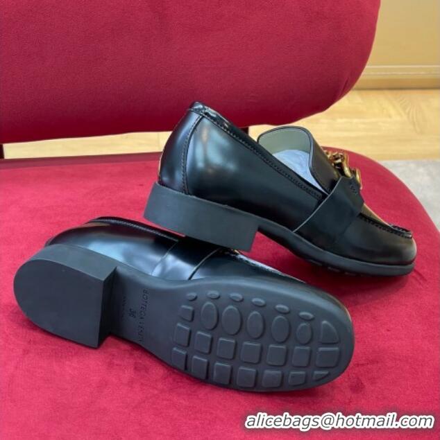 Best Price Bottega Veneta Monsieur Calf Leather Loafers Black 2081217