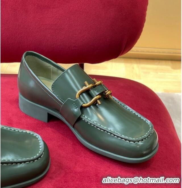 Unique Style Bottega Veneta Monsieur Calf Leather Loafers Green 081219