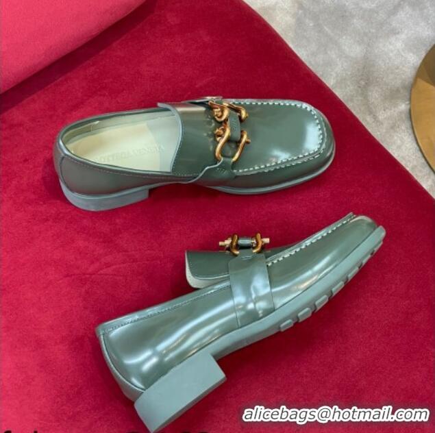 Unique Style Bottega Veneta Monsieur Calf Leather Loafers Green 081219