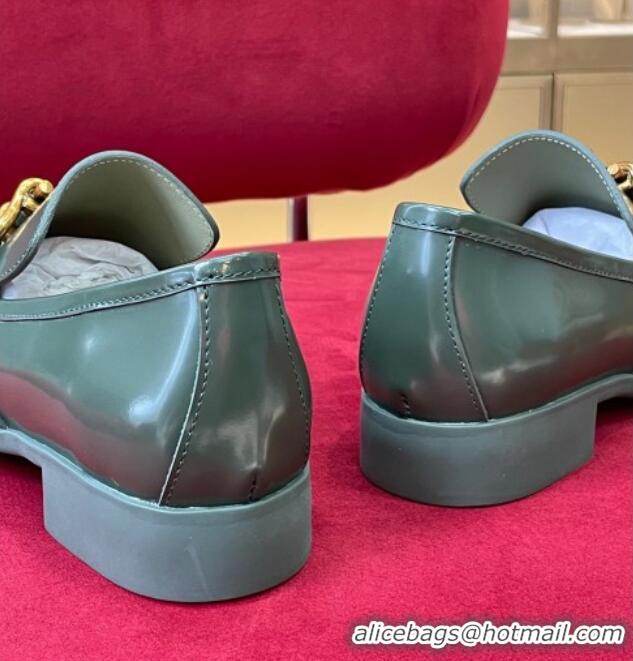 Unique Style Bottega Veneta Monsieur Calf Leather Loafers Green 081219