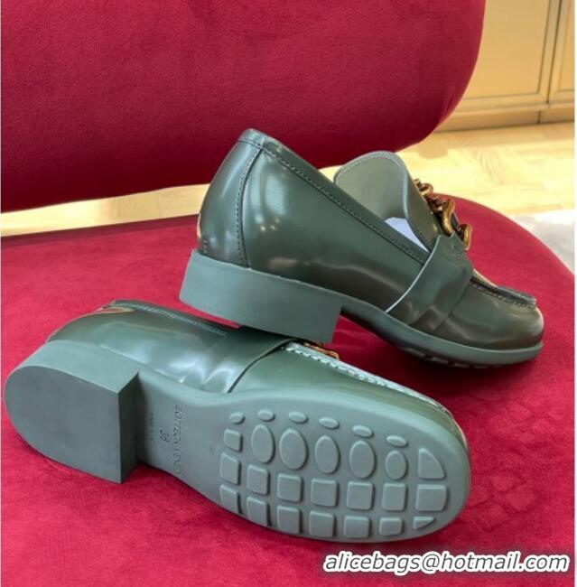 Unique Style Bottega Veneta Monsieur Calf Leather Loafers Green 081219