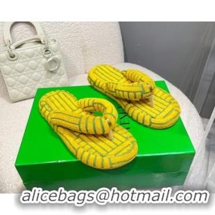 Charming Bottega Veneta Towel Flat Thong Sandals Yellow 092105