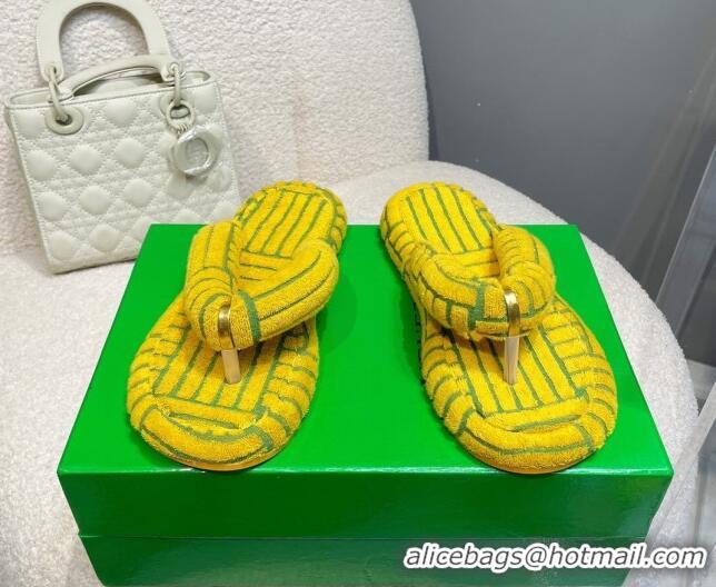 Charming Bottega Veneta Towel Flat Thong Sandals Yellow 092105