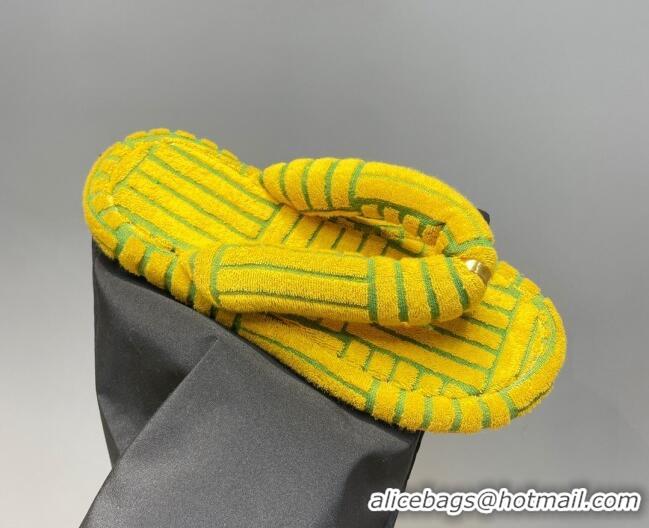 Charming Bottega Veneta Towel Flat Thong Sandals Yellow 092105