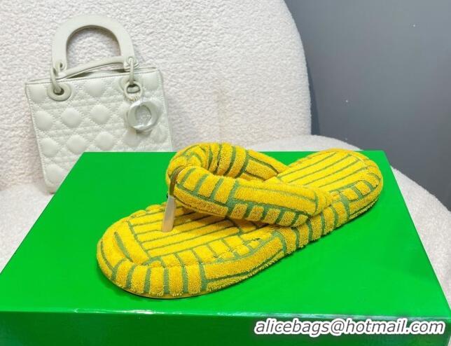 Charming Bottega Veneta Towel Flat Thong Sandals Yellow 092105