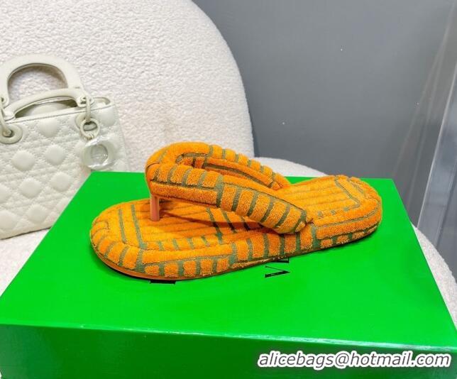 Low Cost Bottega Veneta Towel Flat Thong Sandals Orange 092106