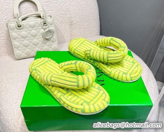 Perfect Bottega Veneta Towel Flat Thong Sandals Kiwi Green 092107