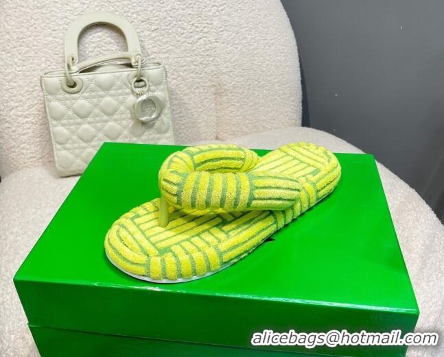 Perfect Bottega Veneta Towel Flat Thong Sandals Kiwi Green 092107