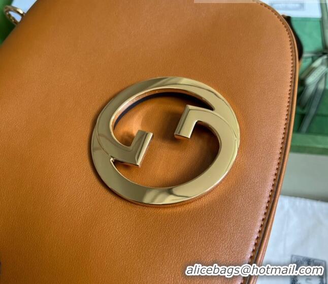 Promotional Gucci Blondie Leather Medium Shoulder Bag with Interlocking G 699210 Brown 2022