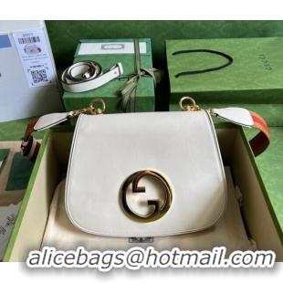 Top Grade Gucci Blondie Leather Medium Shoulder Bag with Interlocking G 699210 White 2022