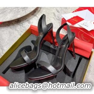 Hot Style Christian Louboutin Marylin Black Calfskin High Heel Sandals 10cm 060179