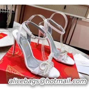 Pretty Style Christian Louboutin loubigirl High Heel Sandals 10cm with Studs Bow White 2060183