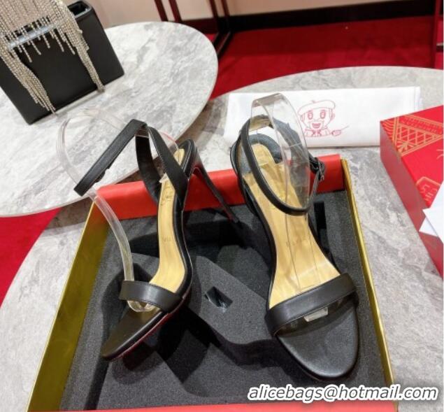 Grade Quality Christian Louboutin loubigirl High Heel Sandals 10cm with Ankle Strap Black 060184