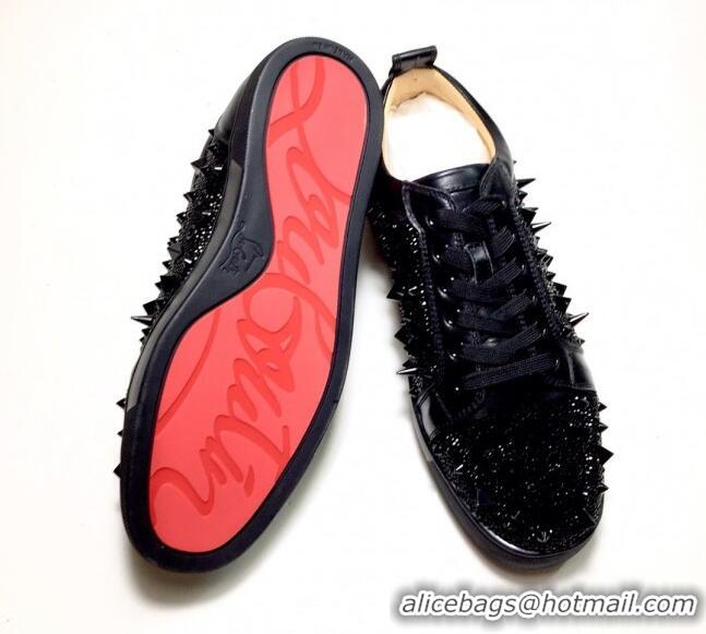 Unique Style Christian Louboutin Louis Junior Spikes Sneakers Black 912052